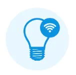 Glühbirne mit Wlan Symbol Glühbirne mit Wlan Symbol