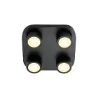 Nordlux Clyde Plafonnier 4-Spot Métal Noir 14W 950lm - 827 Blanc Très Chaud | 85mm - 3 Niveaux De Gradation Dimmable
